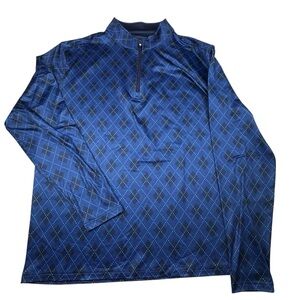 Pins & Aces Pullover Men's XL Windsor Blue 1/4 zip Stretch Performance Golf Top